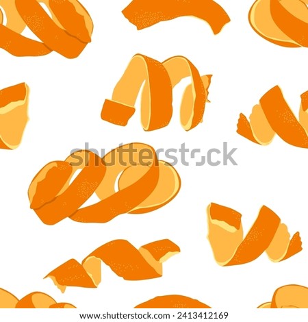 Orange peel, zest vector cartoon seamless pattern background for wallpaper, wrapping, packing, and backdrop.