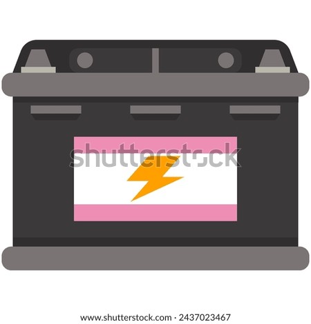 Battery for truck and car vector cartoon illustration isolated on a white background.
