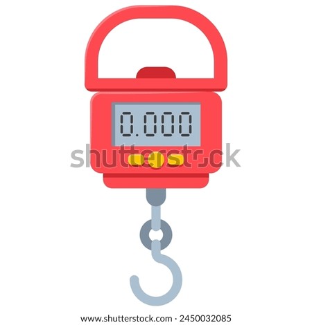 Hanging travel luggage scale vector cartoon illustration isolated on a white background.