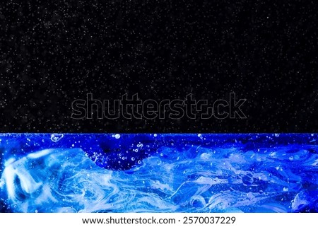 Foto Bild Vivid blau weißen Nebel und kosmischen Staub in tiefen Raum und Galaxie 3d render. Star Partikel Bewegung auf schwarzem Hintergrund, Sternenlicht Nebel in der Galaxie im Universum Space background.Copy Raum leeren Raum.