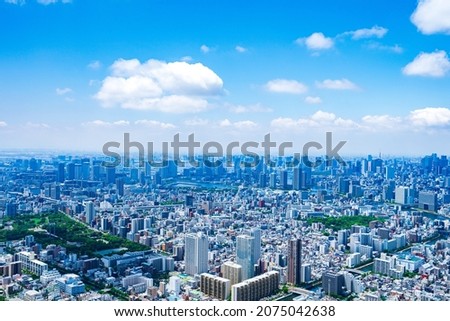 Aerial photograph of Tokyo urban area Stock foto © 