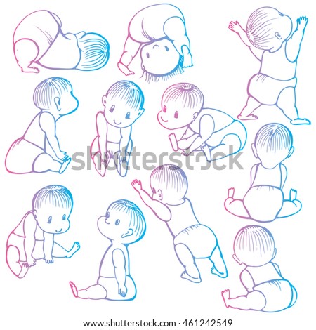 Infant Outline clip art Free Vector / 4Vector