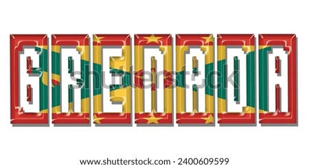 Grenada flag text font, 3D Grenada flag colorful background, Grenada flag vector illustration