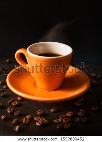 Coffee cup with beans, Italian expresso ストックフォト © 