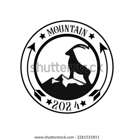 Mountain expedition and rock climbing vector icons. Snowy peaks monochrome silhouettes, steep rocky hills and mountain crest. Nature landscape for outdoor adventure extreme sport and travel labels