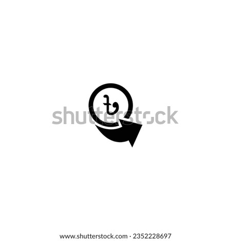 Taka coin monochrome black and white icon. Current currency Taka Banknotes. Flat paper money vector illustration and design. BD Currency. BDT banknote sign. Bangladeshi payment and