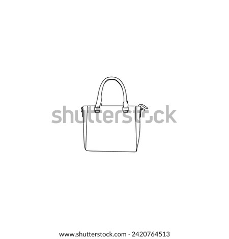 Simple filled women's handbags. Sale shopping bag icon. Vector illustration on a white background. Shopping bag and handbag line icon set, bag vector icon collection, linear style pictogram pack. 