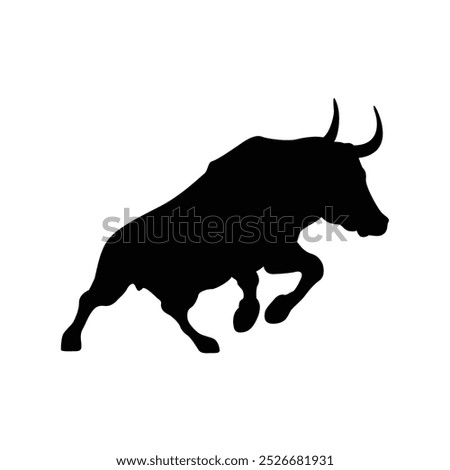 Bull silhouettes —stylized silhouettes of standing in different poses and butting up bulls.