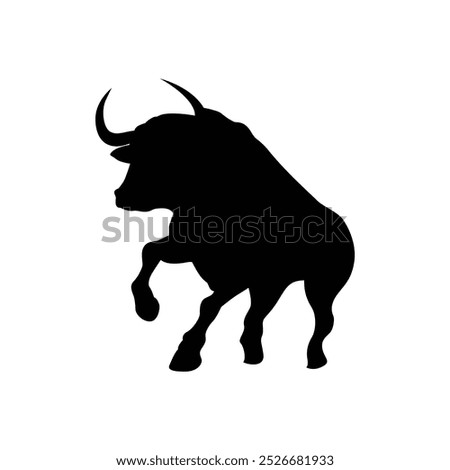 Bull silhouettes —stylized silhouettes of standing in different poses and butting up bulls.