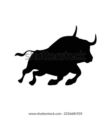 Bull silhouettes —stylized silhouettes of standing in different poses and butting up bulls.