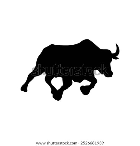 Bull silhouettes —stylized silhouettes of standing in different poses and butting up bulls.