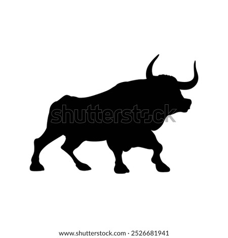 Bull silhouettes —stylized silhouettes of standing in different poses and butting up bulls.