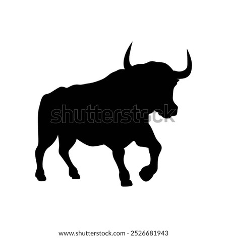 Bull silhouettes —stylized silhouettes of standing in different poses and butting up bulls.