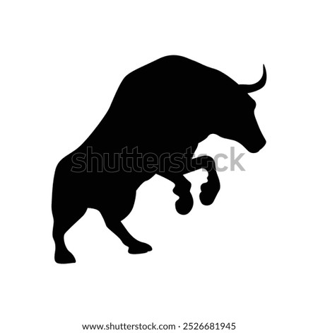 Bull silhouettes —stylized silhouettes of standing in different poses and butting up bulls.