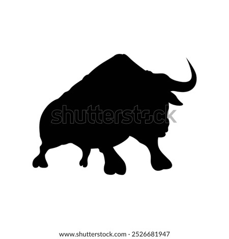 Bull silhouettes —stylized silhouettes of standing in different poses and butting up bulls.