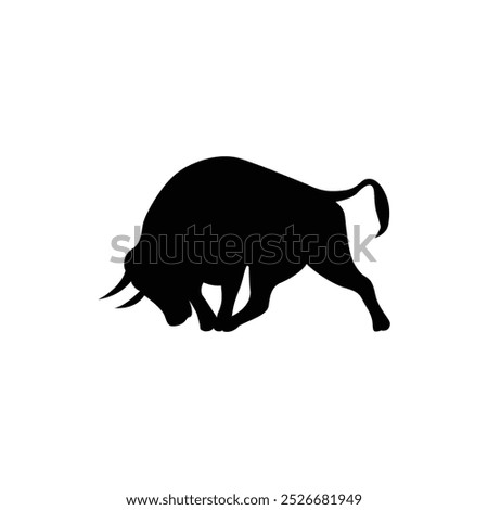 Bull silhouettes —stylized silhouettes of standing in different poses and butting up bulls.