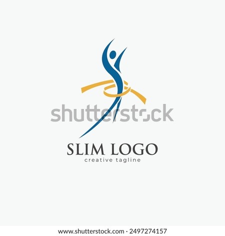 Slim logo, health care logo, weight loss, fit, slim, care, waist fully editable vector logo template