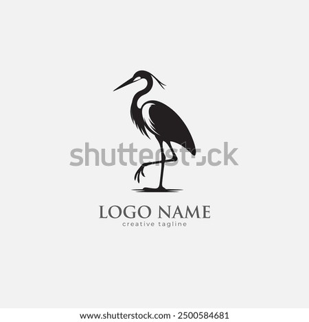 Heron bird logo, heron, heron flying, crane icon, wing, bird fully editable vector logo template