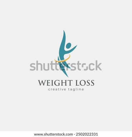 Weight loss, weight, diet, health, lifestyle, healthy, fitness, dieting, body fit fully editable vector logo template