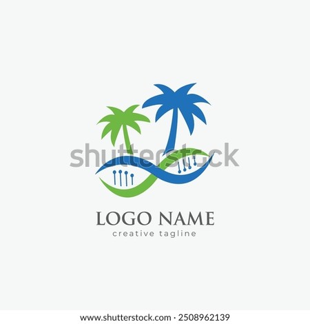 Island Bio, biotech, biological, cell, human, lelix, dna logo fully editable vector template