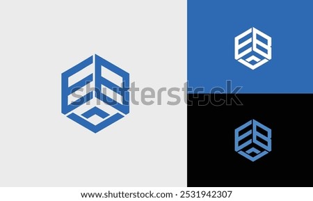 EBA letter logo hexa logo vector template