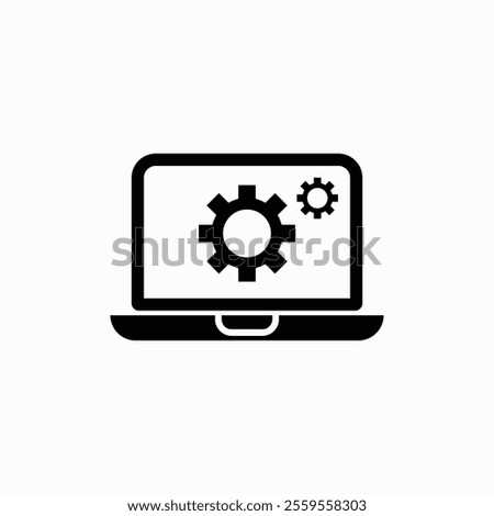 Laptop icon, computer logo vector illustration