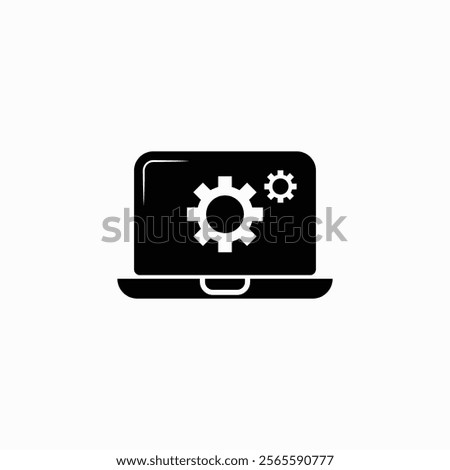 Laptop icon, computer logo illustration fully editable vector template