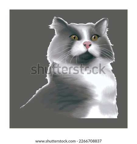 BEST HD QUALITY VECTOR ICON ILLUSTRATION FACE CAT POTRAIT