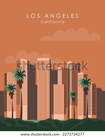 Poster design Los Angeles, California. city ​​view