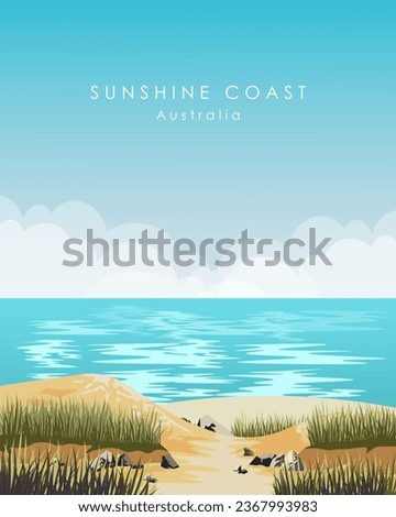 Vector illustration. Australia. Design for poster, travel banner, postcard. Trip.