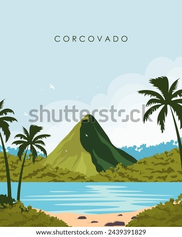 Vector illustration. Brazil, travel poster, banner, postcard. Modern design.