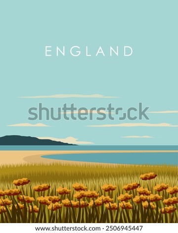 Vector illustration. Britain, poster design, banner, postcard, cover. Travel poster. Modern design. Tourism.