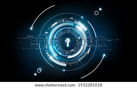 Glow keyhole abstract futuristic technology background with light and shiny, key of success solution, business concept, vector illustration