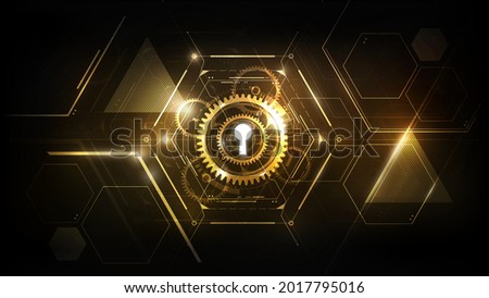Glow keyhole abstract futuristic technology background with light and shiny, key of success solution, business concept, vector illustration