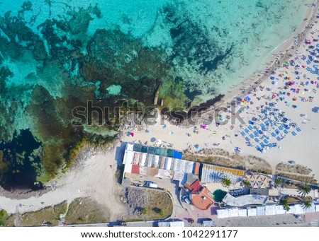 Aerial - Punta Prima, Menorca Foto d'archivio © 