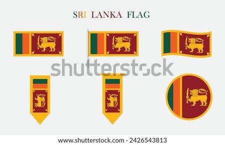 Sri Lanka flag vector. A collection of 
sri lankan flag isolated on white background with text.