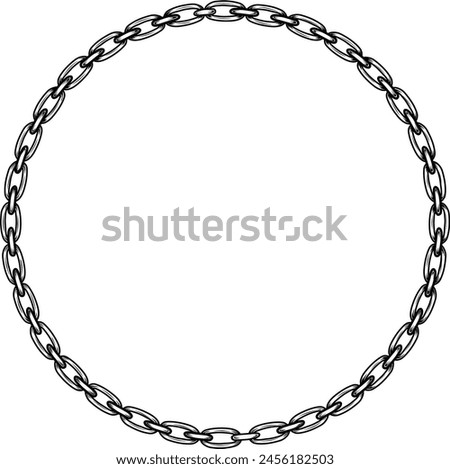 Round chain link frame border illustration vector 