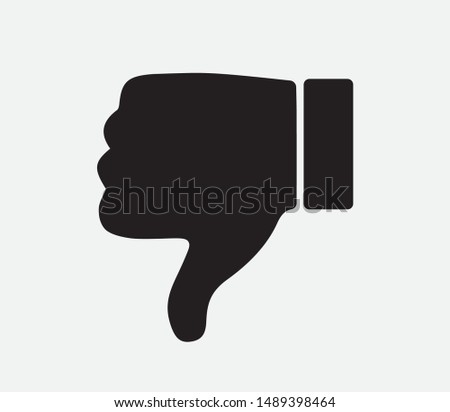 Black Dislike Icon, Thumbs Down, Dislike Symbol, Vector Design