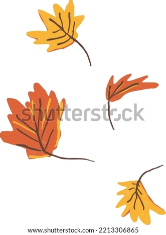 Cheerful Fallen Leaves Hand Drawn Autumn Illustration