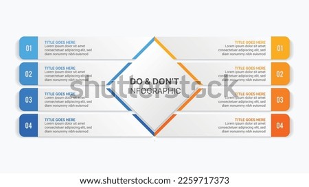 Process Workflow, Dos and Don'ts, Comparison Chart Infographic Template Design	