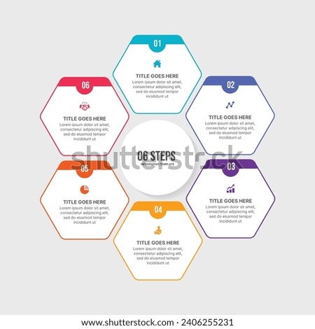 Hexagonal Cycle Business Infographic Design Template with 6 Data Points