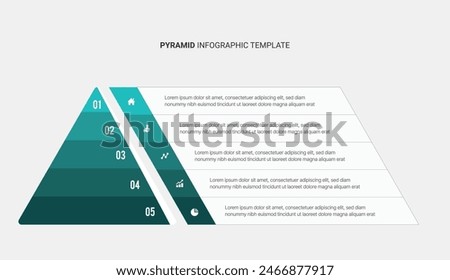 Pyramid Hierarchy Infographic Template Design with 5 Layers