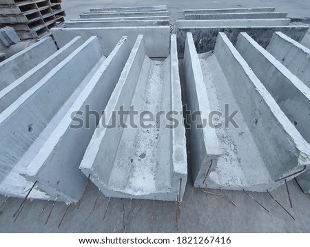 Shape of V-shaped concrete gutter, precast concrete gutter. Photo stock © 