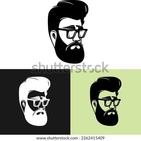 Charming hipster barber logos combo brand wordmark illustration