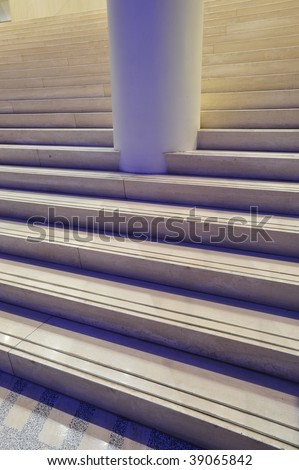 Scene of indoor stairway in edmonton city hall, alberta, canada