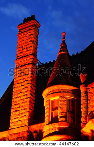 Nightshot of the historic craigdarroch castle (built in 1890), downtown victoria, british columbia, canada