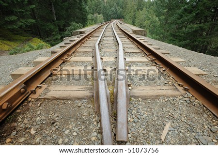 railway in goldstream regional park in victoria, vancouver island, canada