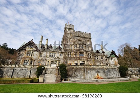 Hatley castle (built in 1908) in city colwood in vancouver island, british columbia, canada