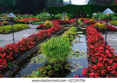 The italian garden (built in 1904) in victoria, vancouver island, british columbia, canada