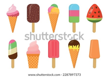 Similar – Image, Stock Photo Ice cream sticks of fruits